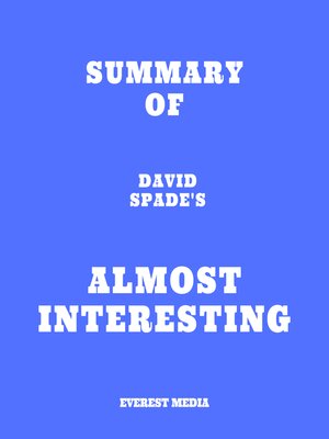 cover image of Summary of David Spade's Almost Interesting